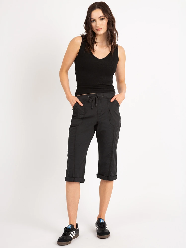 joyce ripstop mid-rise capri