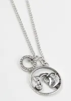 zodiac sign crystal hoop charm necklace - aquarius