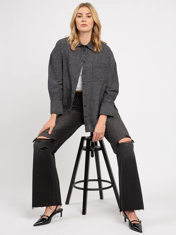 emma long sleeve button front shirt