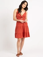 vivienne twist front tiered dress