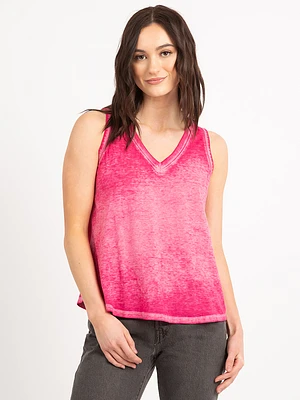 kalinda vneck burn out tank top