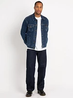 luke dark authentic denim trucker jacket