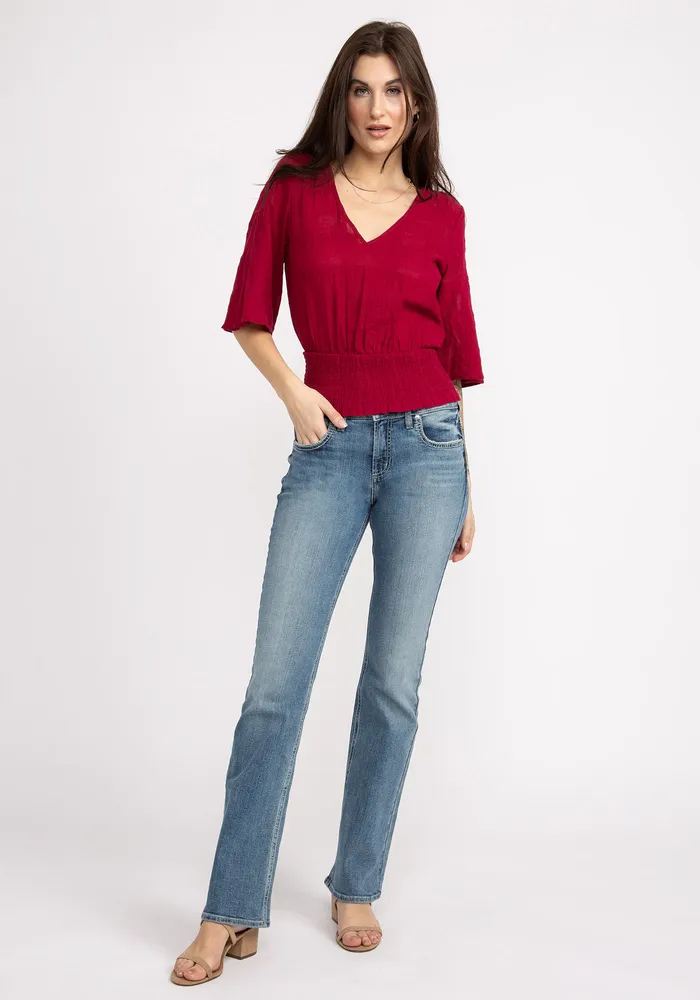 winona double v-neck blouse