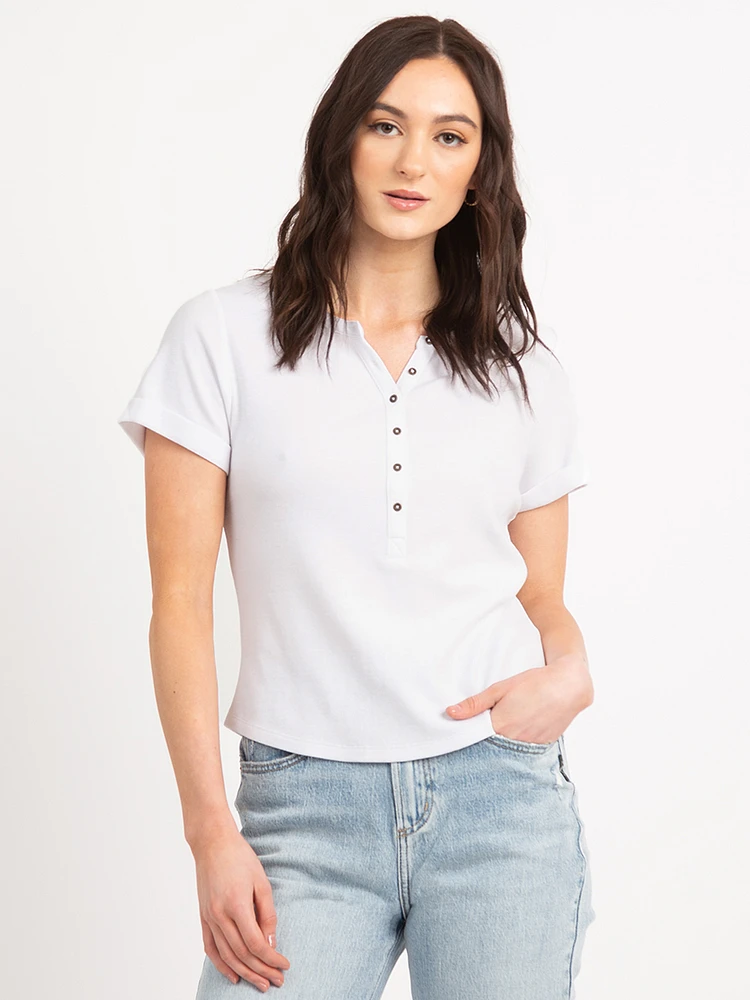 kim short sleeve henley