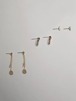 3 pack gold earrings