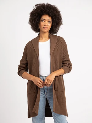 theresa shawl collar open cardigan