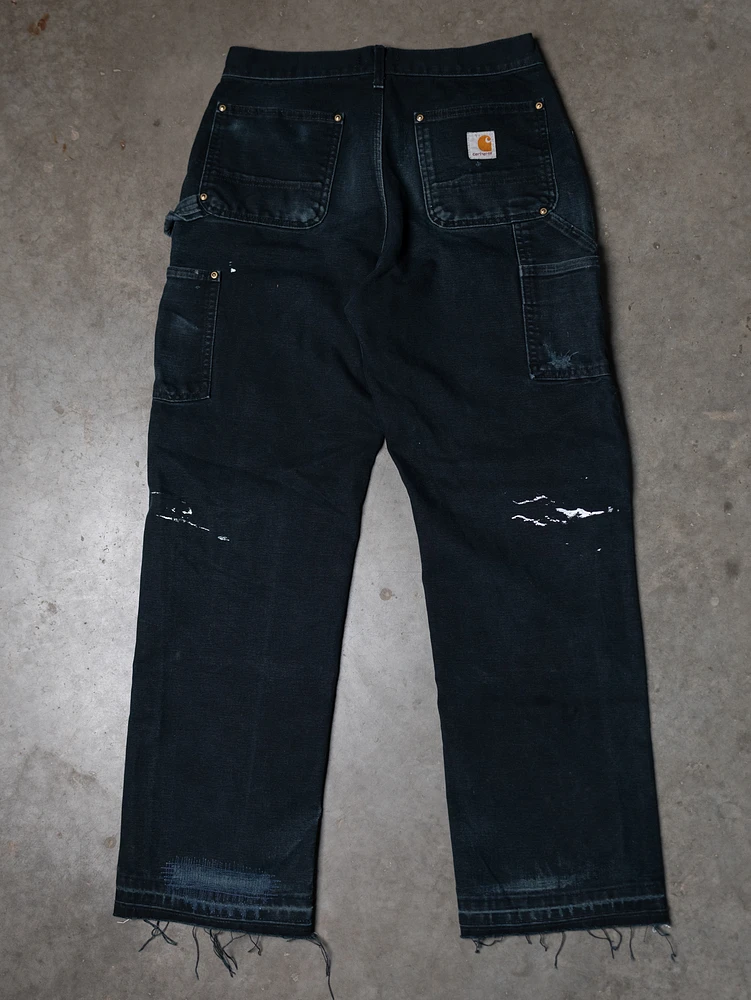 carhartt double knee jean with repairs and sashiko