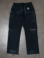 carhartt double knee jean with repairs and sashiko