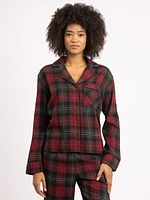 emelie flannel lounge top