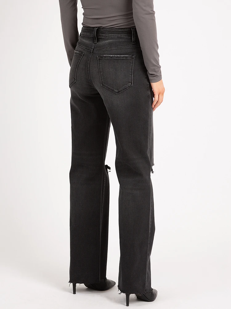 high-rise wide leg jean