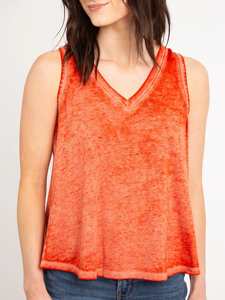 kalinda vneck burn out tank top