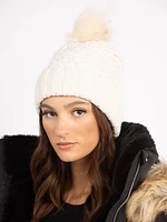 women's pom pom winter hat