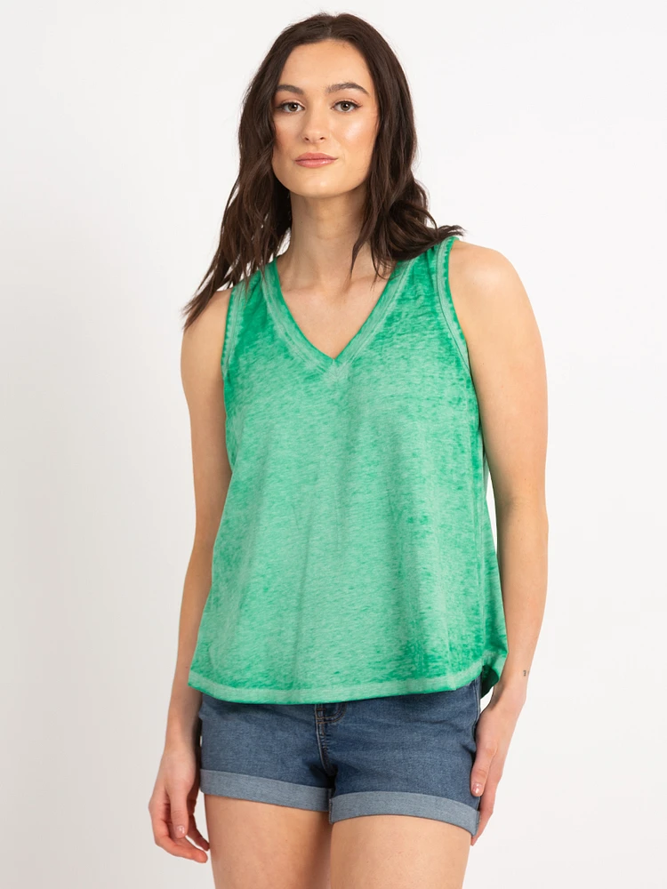 kalinda vneck burn out tank top