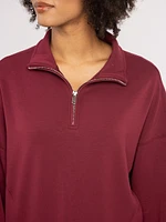 mailyn 1/2 zip mock neck sweatshirt