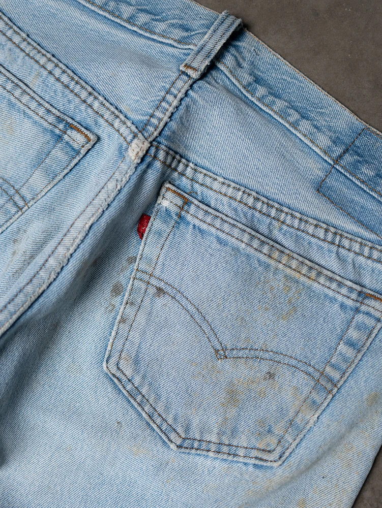 levi's 501 jean with repairs circa early 80s