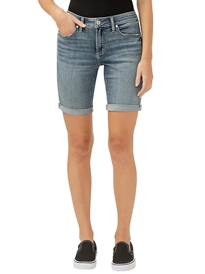 Elyse Mid Rise Luxe Stretch Bermuda Shorts