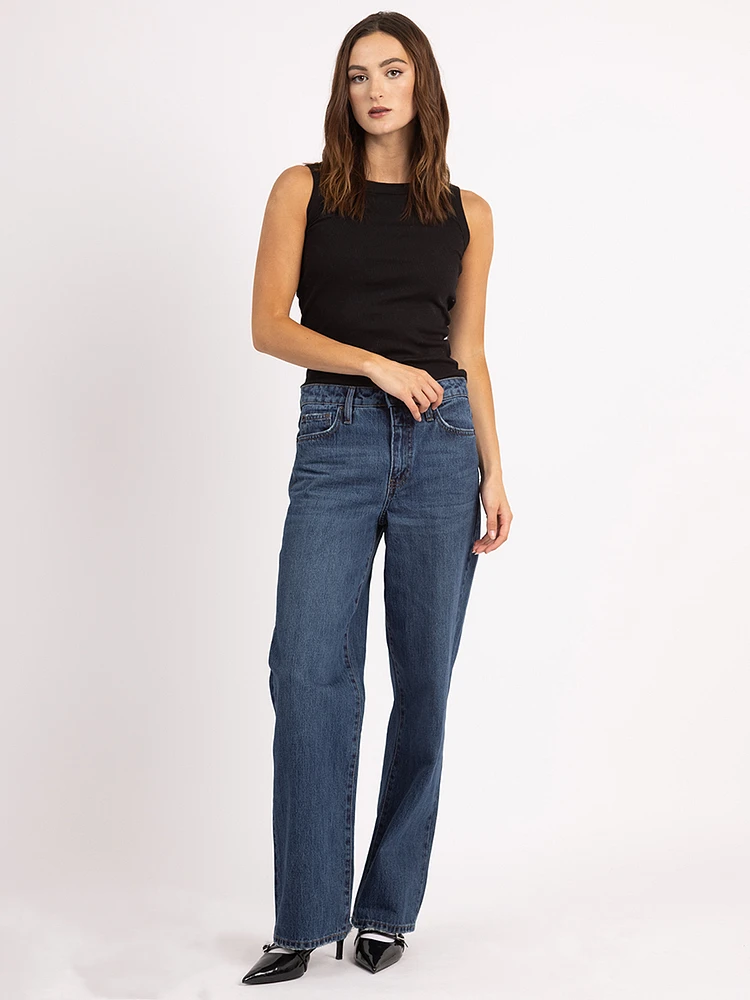 faye wide leg jean dark authentic