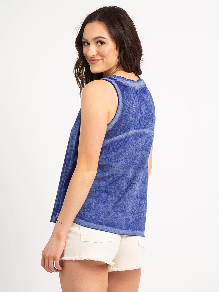 kalinda vneck burn out tank top