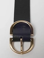 women's double ring leather belt