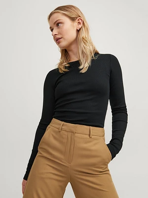 freya crewneck ribbed long sleeve top