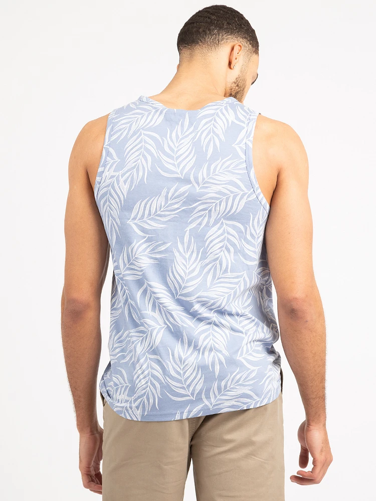 owen tank top blue leaf