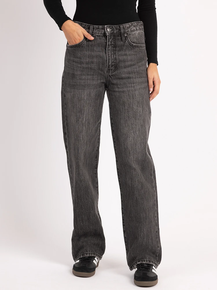 faye wide leg jean black