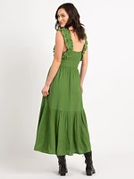 gretchen tiered ruffled strap maxi