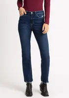 high-rise ankle slim bootcut jeans