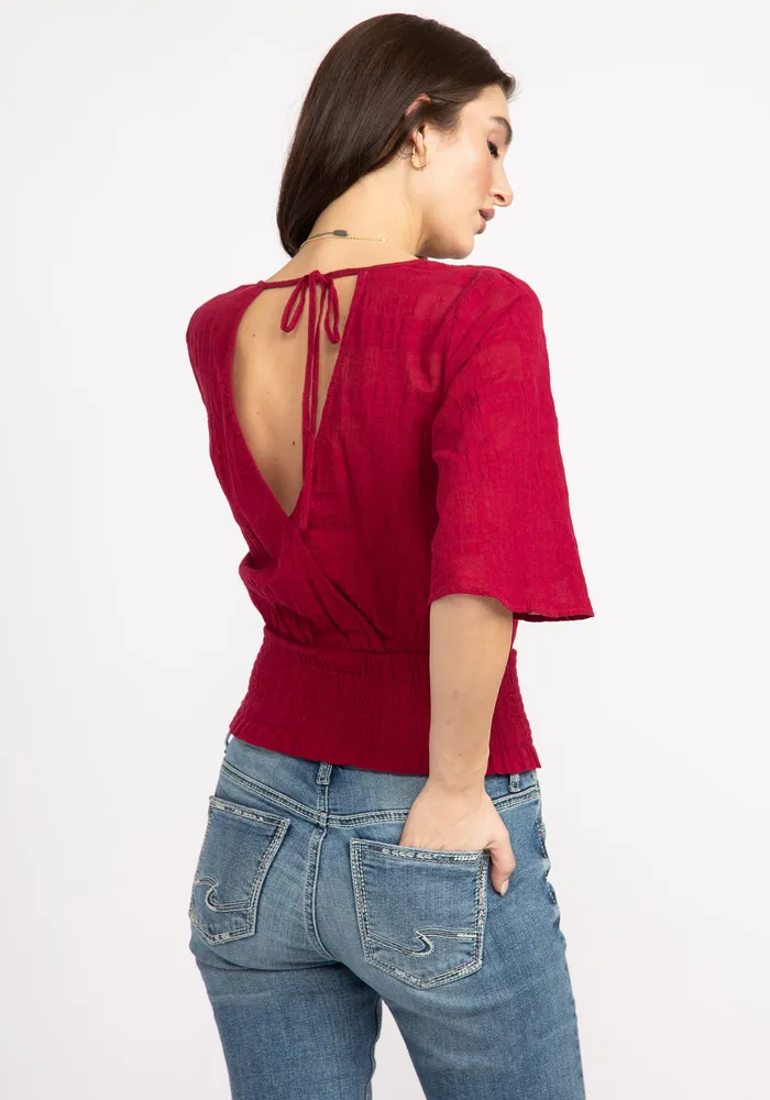 winona double v-neck blouse
