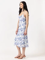 floral chiffon slip dress