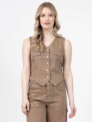 mattie twill vest hazelwood