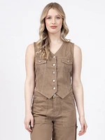 mattie twill vest hazelwood