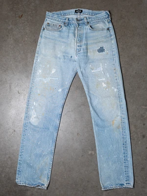 levi's 501 jean with repairs circa early 80s