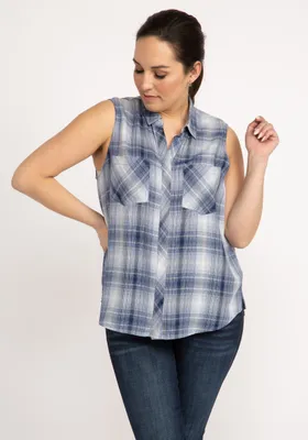 collie sleeveless button up blouse