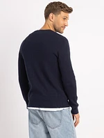 austin waffle stitch crewneck