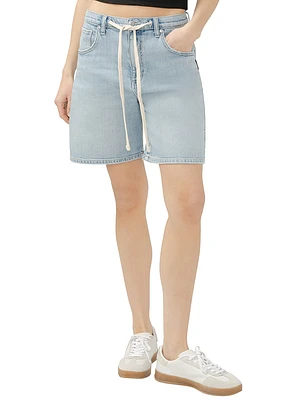 Be Easy High Rise Drawstring Long Shorts