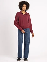 mailyn 1/2 zip mock neck sweatshirt