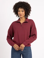 mailyn 1/2 zip mock neck sweatshirt