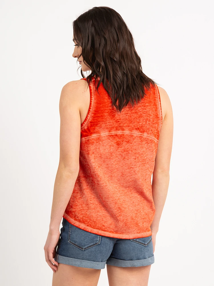 kalinda vneck burn out tank top