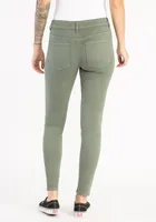 mid-rise coloured skinny jeans