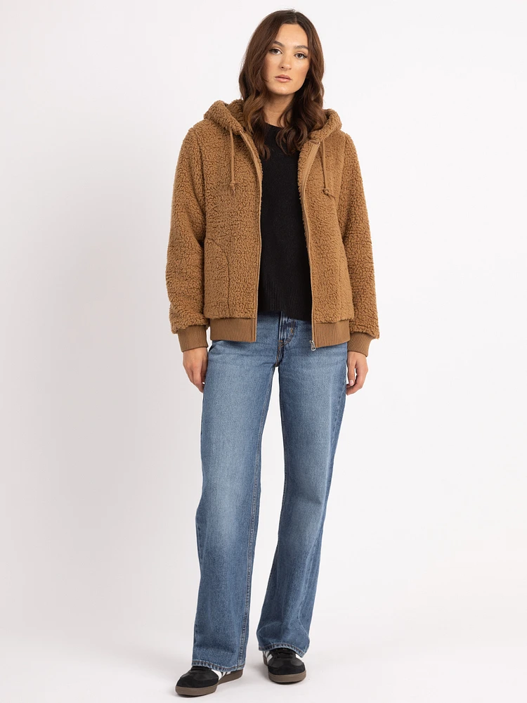 carley full zip sherpa hoodie