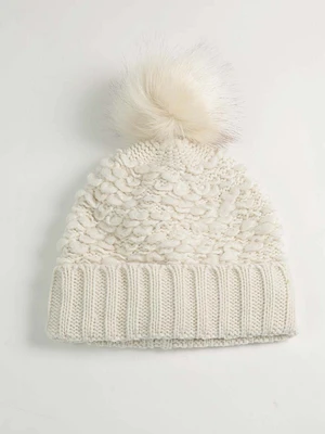 women's pom pom winter hat