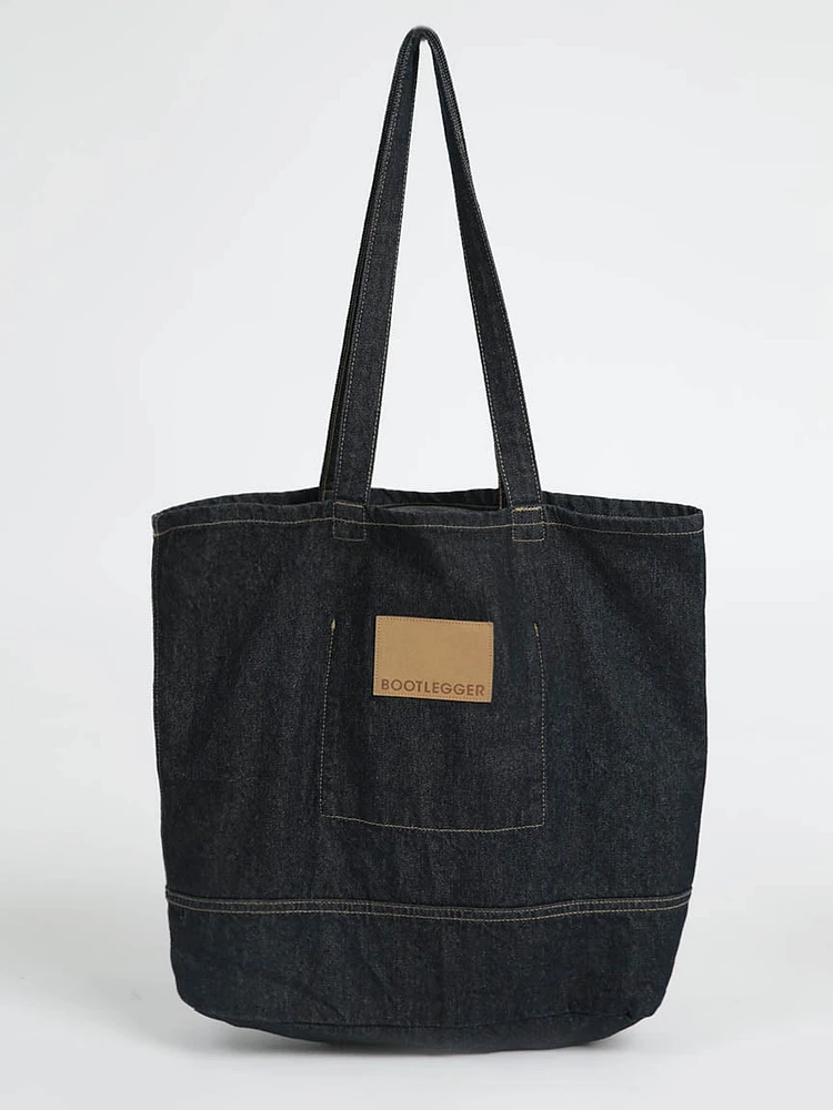 essential denim tote bag