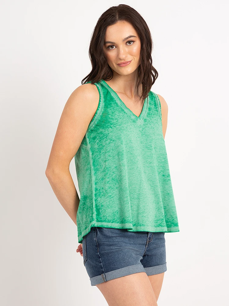 kalinda vneck burn out tank top