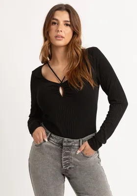 padma rib cutout top