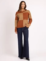 luciana crew neck plaid sweater