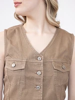 mattie twill vest hazelwood