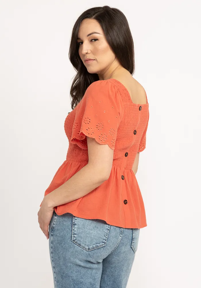 amidala eyelet sleeve peplum