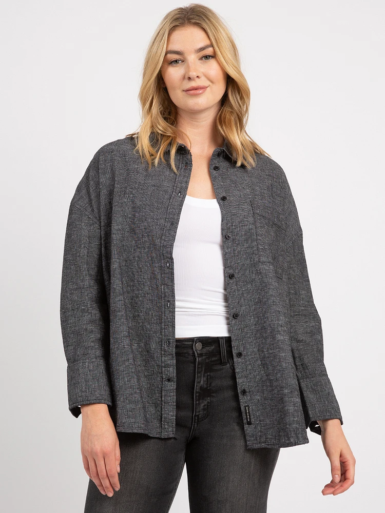 emma long sleeve button front shirt