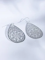filigree tear drop earring